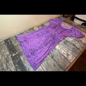 BCBGeneration Womens Dress Size M Purple Printed Sheath Above Knee Short Sleeve